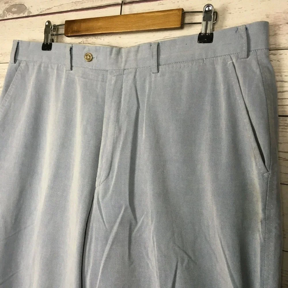 Hiltl‎ Mens ZE200 Dress Pants 36 to 38×28 Trousers Light Blue